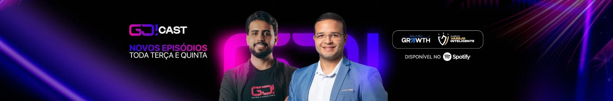 Kaio e Ricardo no GO!CAST, podcast da GO! com novos episódios toda terça e quinta